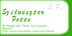 szilveszter petes business card
